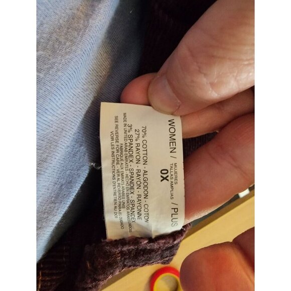 BANDOLINO BLU Plum WOMENS SIZE 0X CORDUROY FRINGE EDGE JACKET Light Button Coat - Picture 3 of 14